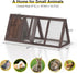 2 Rabbit Hutch, Small Chicken Coop Outdoor A-Frame Quail Cage with Door & Run Cage Wooden Triangle Quail Hutch