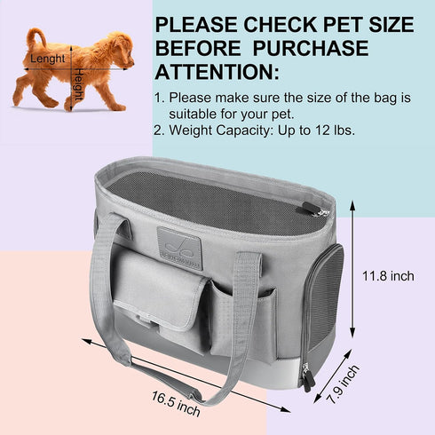 Foldable Waterproof Dog Carrier, Premium Oxford Cloth Pet Purse, Portable Bag Carrier for Small to Medium Pets