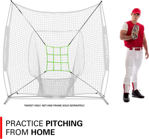 Rukket Baseball/Softball Adjustable Pitching Target, Practice Throwing Target Frame and Net