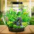 Fish Tank Accessories - 9pcs Green Artificial Plants and Cave Rock Decor Set for Aquarium