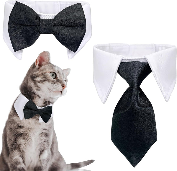 Dog Cat Tuxedo Collar with Bowtie, Cat Wedding Bowtie Costume for Birthday Easter Valentines Dog Cat Puppy