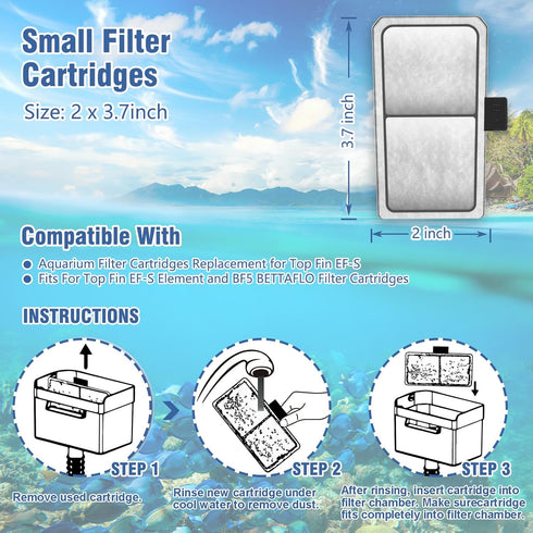 6-Pack Replacement Filters Cartridge for Top Fin EF-S Element and BF5 BETTAFLO