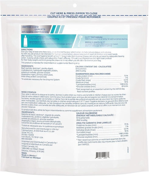 Virbac CET Enzymatic Oral Hygiene Chews for Dogs