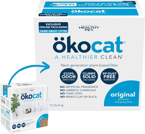 oekocat Natural Wood Cat Litter, 13.2-Pound Clumping (Packaging may vary)