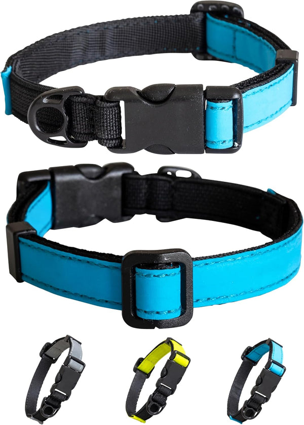 CatGoods Reflective Blue Stretch Cat Collar – Adjustable, Comfortable, Escape-Safe Alternative with ID and Bell