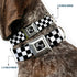 Buckle-Down Seatbelt Buckle Dog Collar, Checker Black/White, 1" Wide, Fits 15-26" Neck, Large