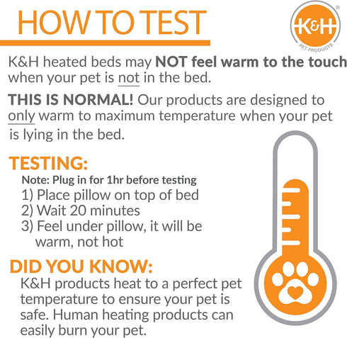 K&H Pet Products Heated Waterproof Pet Bed Warmer, Large Heating Pad for Cat and Dog Beds, Tan