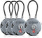 Savior Equipment Quality TSA-Approved 3-Digit Combination Cable Travel Luggage Locks for Rifle Bag, 4-Pack SW Gray