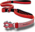 PetsProMax Tactical Dog Leash with Car Seat Belt Clip, Heavy Duty Elastic Bungee Leash with 360 Rotatable Hook (Red)