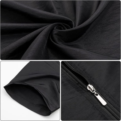 Gliitatu Dog Grooming Smock Black M with Full Zipper, Non-Sticky Hair Pet Groomer Smock for Hair Stylist Barber