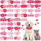 Tudomro 40 Pcs Adjustable Pink Dog Collars, Rose Red for Small Medium Dogs, Wedding Party Grooming Accessories