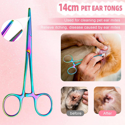6 1 Dog Grooming Scissors,Rainbow Curved Chunkers Shears with Safety Round Tips,Sharp and Durable in Dog Scissors