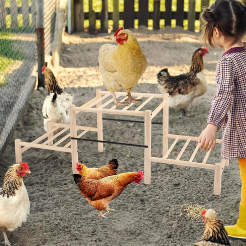 moyardow Chicken Perch, Natural Beech Wood Roosting Ladder, Chick Perch for Strong Wooden Roosting Bar for Poultry