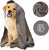 My Doggy Place Super Absorbent Microfiber Towel - Dog Bathing Supplies, Washer Safe, Ash with Paw Print - 45 x 28 in -