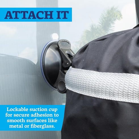 Cinch 5 (52074) STAR BRITE Mesh Trash Bag with Locking Suction Cup & Litter Guard Tie - for Boats, RVs, Gold Carts