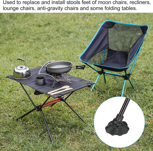 0.59 Inch 8 Pack 0.59"(15mm) PATIKIL Chair Foot Cover, Non-Slip Camping Chair Legs Cap Replacement Folding Chair Table