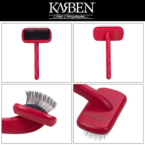 Chris Christensen Karben II Slicker Brush for Dogs - Ideal for All Coat Types, Remove Shedding Coat, 17 mm Stainless