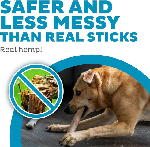 Outward Hound Dogwood Durable Chew Toys, Real Wood & Calming Hemp, 2-Pack, Medium