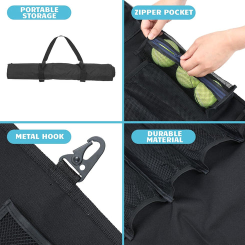 Woanger 15 Player Dugout Organizer and 12 Bats Hanging Bag, Baseball Helmet Holder with Black and Blue Dry Erase Marker