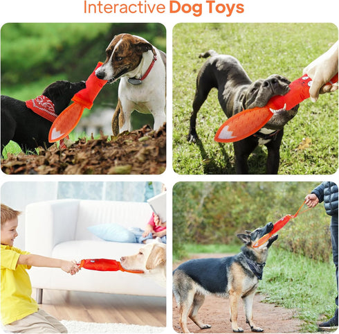 PetiFine Tug of War Dog Toy, Interactive Squeaky Training Toys for Small Dogs, Tough Toys for Aggressive Chewers