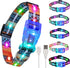 2 Pack Light Up Dog Collars, LED Rechargeable Waterproof Buckle Glow Collar for Medium Large Dogs, Neck 14.17-24.8"