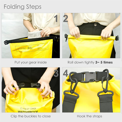 Waterproof Dry Bag Backpack 5L-40L, Roll Top Floating Storage Bags for Kayaking, Hiking