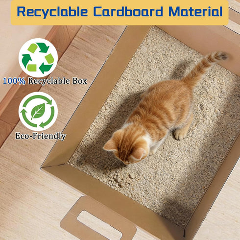 Gxsdj 9PCS Pets,16.5 13.5 5.9 Inch Disposable Litter Boxes for Cats,Foldable Cardboard Cat Litter Box