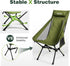 SUNNYFEEL High Back Camping Chair with Pillow, Heavy Duty Portable Folding Chair with Breathable Mesh, Sturdy Aluminum
