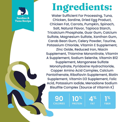 Solid Gold Wet Cat Food Pate, Flavorful Feast, 3 Count Sample Pack, Grain Free Cat Food with Real Tuna & Sardine