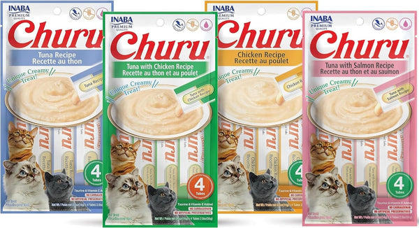 INABA Churu Lickable Pure Natural Cat Treats (Tuna and Chicken Variety Pack,