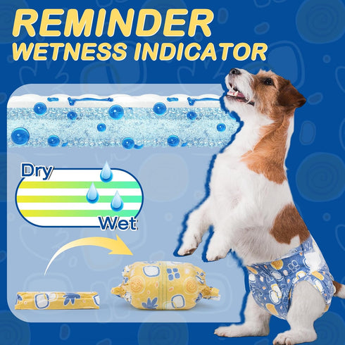 30pcs Pet Soft Dog Diapers Female Disposable Doggie Diapers with Wetness Indicator, Puppy & Cat Diapers Super