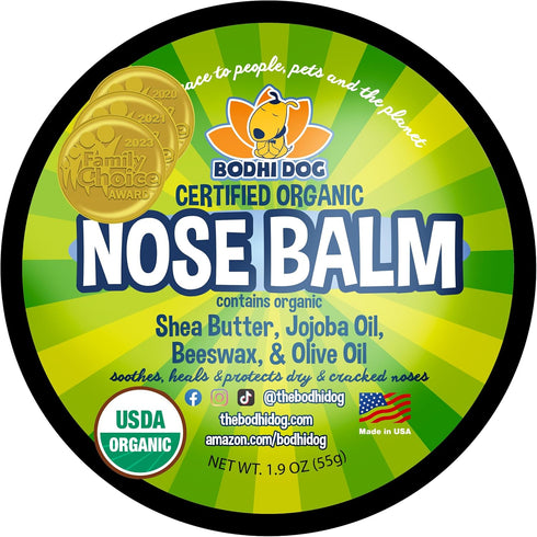 Bodhi Dog Organic Nose Balm - USDA Certified Organic for Dogs & Cats - Moisturizes & Protects Dry Noses (2oz)