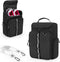 Golf Shoe Bag Holds US Mens 14 Pair of Shoes, Carrier with Free Gloves Holders and Accessory Pockets, Black