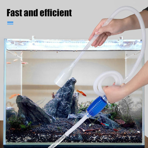 AQUANEAT Fish Tank Water Changer, Aquarium Vacuum Siphon, Gravel Cleaner, Hand Pump