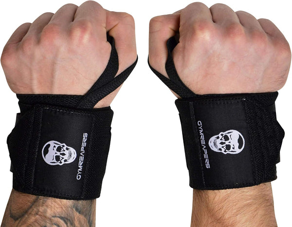 Gymreapers 18" Weightlifting Wrist Wraps (IPF Approved) with Heavy Duty Thumb Loop, Best Support for Powerlifting