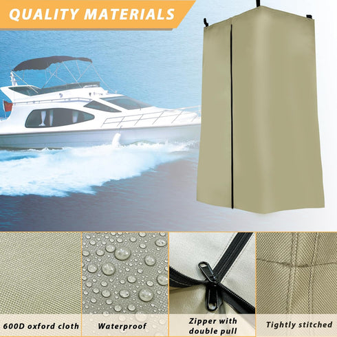 Privacy Tent for Boats - Pull-Down Type Privacy Curtain Suitable for Bimini Top