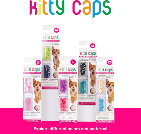 Kitty Caps Nail Caps for Cats, Safe & Stylish Alternative to Declawing, X-Small (Under 5 lbs), Black with Gray Tips