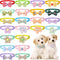 22 Pack Dog Bow Tie Dog Flower Collar, Adjustable Bowtie Dog Collar with Dot Print Bowknot Flower Neck Tie for Medium