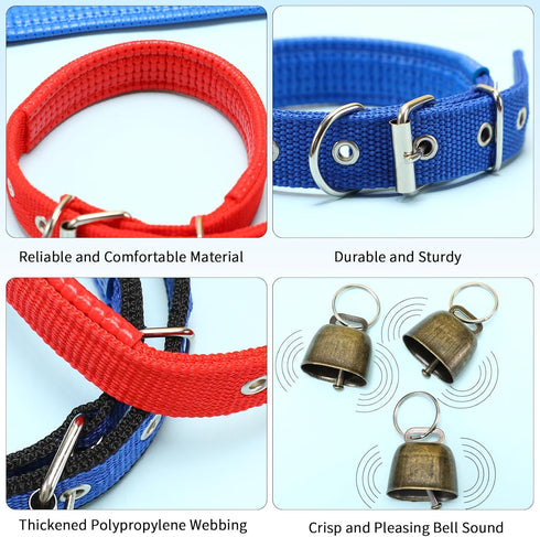 10 Sets Goat Collars with Bells, Adjustable Sheep Collar with Copper Bronze Bells for Small Animals, Farm Animal