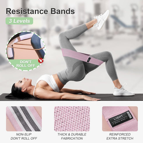 Resistance Bands for Working Out, Booty Bands Exercise Bands for Physical Therapy, Stretch Bands for Booty, Legs, Arm, Whole-Body Fitness, Stretching, Women & Men Workout by VITEVER