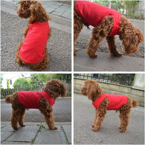 2018 Classic Dog Summer Vest, 100% Cotton Blank T-Shirt Tanks Top Vests for Small, Medium, Large Dogs (XXL, Red)