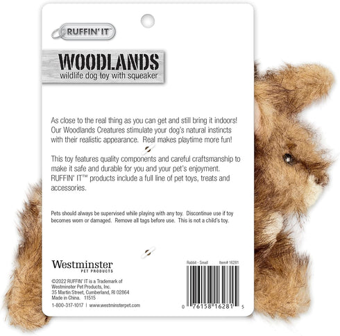 Ruffin' It Westminster Pet Woodlands Plush Dog Toy, Rabbit Small, Multi