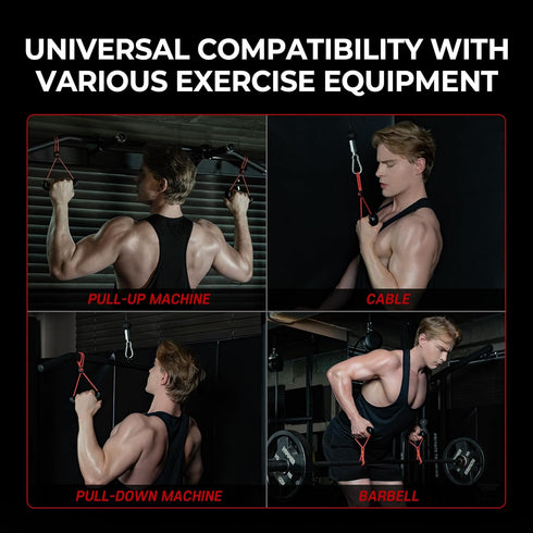 GD Fly Grip Pull Up Handles for Neutral Grip & LAT Pull Down Attachments, Perfect Grips for T-bar Row, Gym Equipment