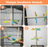 Bird Stand Perch Toy, Double Layer Spinning Parakeet Toys Exercise Wheel Cockatiel Toy for Cages Wooden Perchs