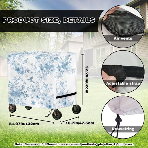 Puxucrazy 52L 19W 32H inch Cooler Cart Cover Flower Cooler Covers Outdoor Tear-Resistant Ice Chest Protective Covers