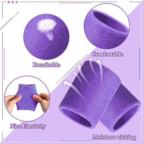 24 4 Inch Lenwen Pcs Wrist Sweat Bands for Men Women Absorbent Tennis Wristbands Cotton Terry Cloth Sports Wrist