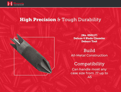 Hornady Deluxe 4-Blade Chamfer and Deburring Tool 050117 for Reloading Case Prep