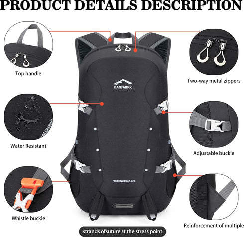 Hiking Backpack, Large 35L Travel Backpacks for Men Women - Water Resistant Ultra Lightweight Packable Camping Daypack