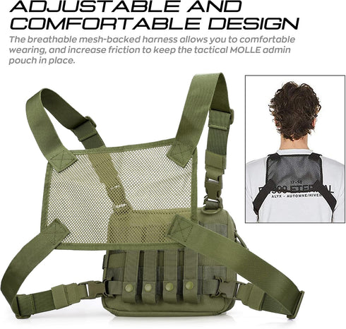 WYNEX Tactical Mag Admin Pouch, Molle Utility Tool Organizer with Triple Stacker Holder