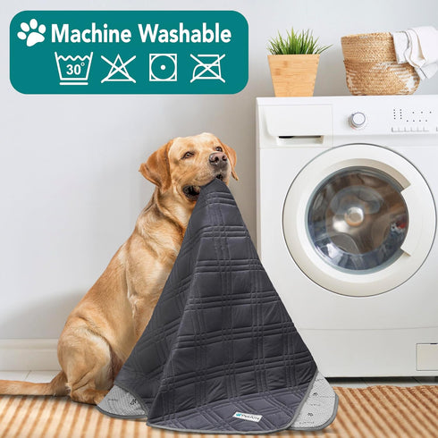 PetAmi Waterproof Cooling Mat for Dog, Premium Anti-Slip Indoor Dog Cool Pad for Sleeping, Grey, 60x80, Q-MAX Large